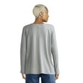 thumbnail image 3 of Time and Tru Women’s Hacci Knit Tunic Top with Long Sleeves, XS-XXXL, 3 of 5