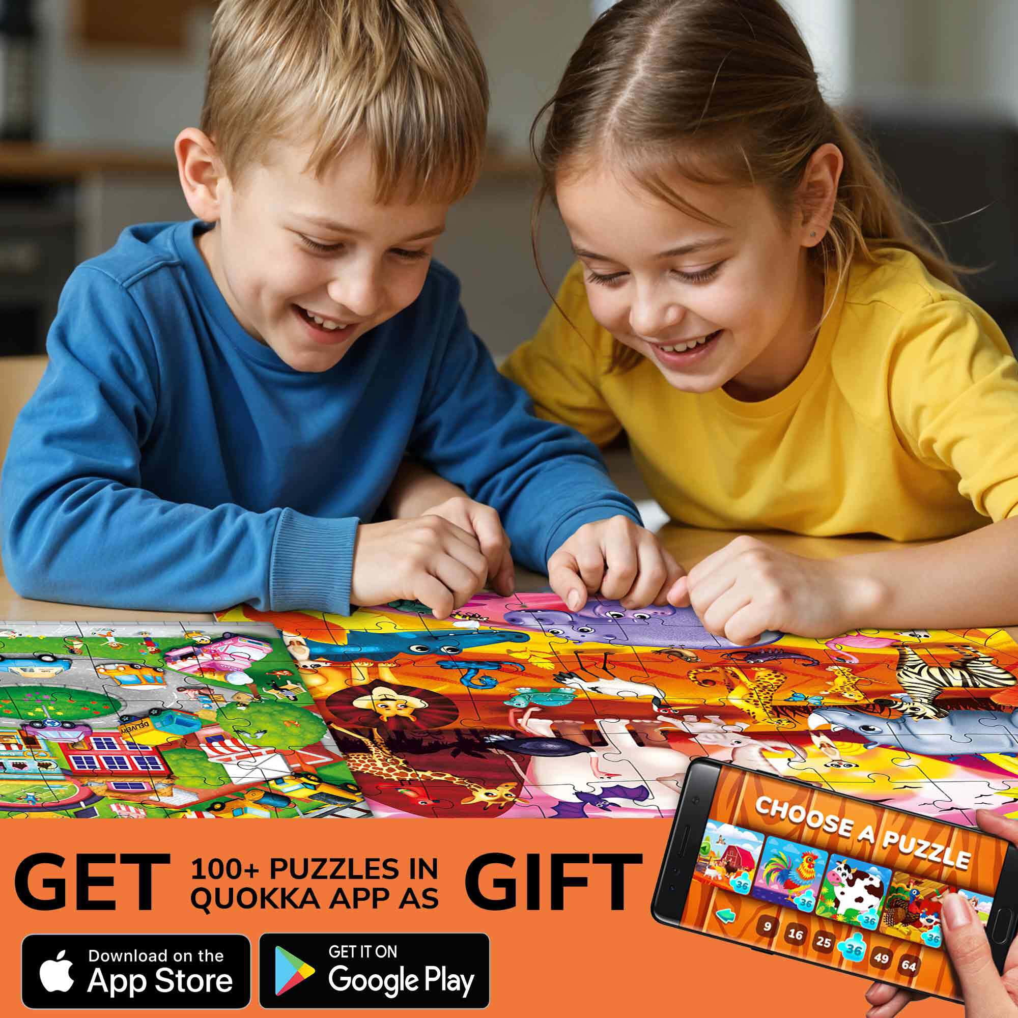 QUOKKA Farm Animal Puzzles for Kids Ages 3-6 - Learning Toys for Toddlers, Boys & Girls