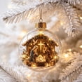 thumbnail image 6 of Light Up Christmas Ornaments, 3.1in Glowing Nativity Manger Holiday‑Scene Hanging Ball, Acrylic Christmas Tree Decoration, Festive Keepsake Ornament for Mantel, Window and Home Decor, 6 of 7