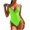 Green, variant on One Piece Swimsuit for Women Women Multi Color Solid Color High Waist Conjoined Body Swimsuit Bikini