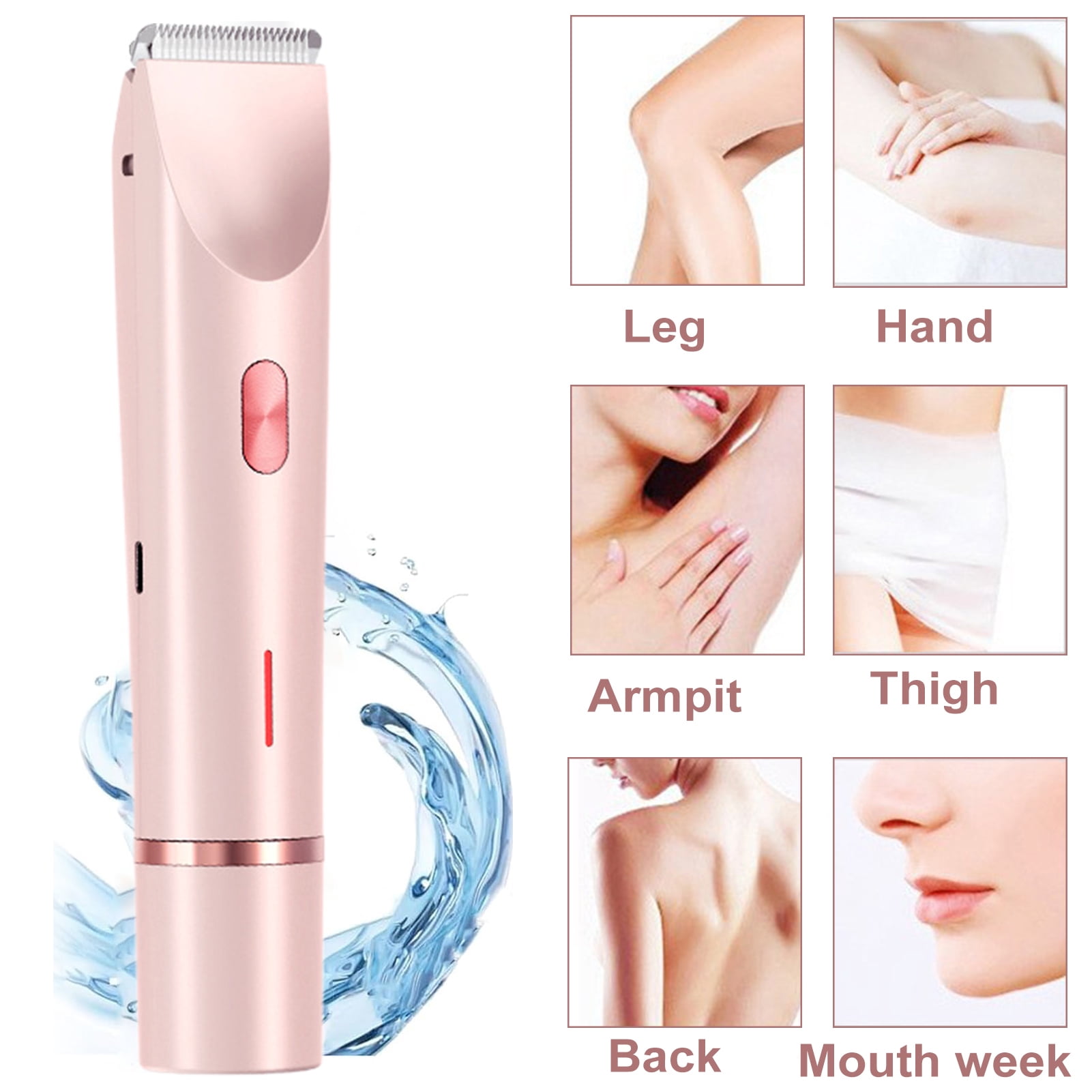 Double-head Women Electric Shaver USB Rechargeable Waterproof Portable Travel Face Body Bikini Area Arm Leg Hair Removal Razor Epilator Trimmer