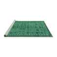 thumbnail image 2 of Ahgly Company Machine Washable Indoor Rectangle Abstract Turquoise Blue Modern Area Rugs, 4' x 6', 2 of 4