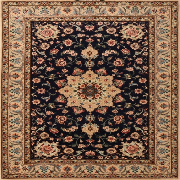 Ahgly Company Indoor Square Traditional Bakers Brown Persian Area Rugs, 3' Square