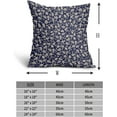 thumbnail image 3 of Navy Blue Beige Daisy Floral Pillow Covers 18X18 Inch Vintage Flowers Decorative Pillow Cases Set of 2 Block Print Cotton Linen Throw Pillows Farmhouse Decor For Sofa Couch Porch Bed Cushion Outdoor, 3 of 6