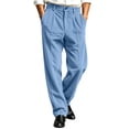 thumbnail image 5 of Admvng Pants for Men Solid Button Zipper Straight Leg Casual Trousers, 5 of 8