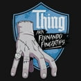 thumbnail image 2 of Juniors Wednesday Thing Fingertips Badge Sweatshirt, 2 of 3