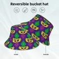 thumbnail image 2 of Fotbe Mardi Gras Carnival3 Sombrero Tipo Pescador con Estampado – Sombrero de Sol de Algodón de Moda para Playa, Golf, Pesca, 2 of 6