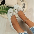 thumbnail image 5 of HTHLVMD Slip On Flat Shoes, Party Flat Shoes, Retro Bow Flats, Office Shoes, Women's Round Toe Ballet Shoes Flats Comfortable Ballerina Shoes Slip On Work Flats for Walking, Driving, Dressy, White 6, 5 of 5