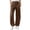 Coffee, variant on SeekIslan Women's Pull On Wide Leg Pants High Waisted Straight Pants with Pockets for Casual Daily Wear