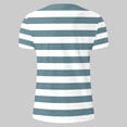 thumbnail image 7 of NOEGOEU Mens Short Sleeve T Shirts Striped Casual Crewneck Basic Shirt Stretch Summer Beach Tees (Light Blue,M), 7 of 7