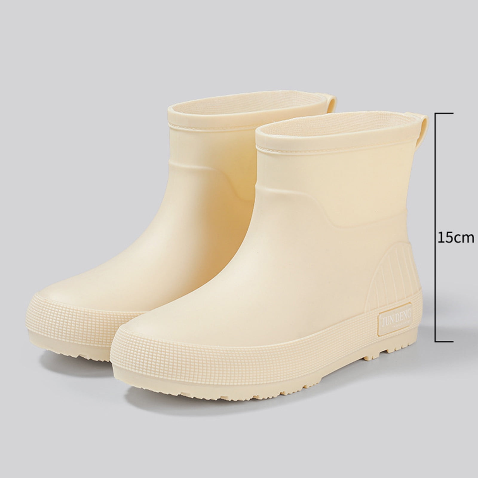 Msgweeeg Black Boots for Women Ankle Boots Women's Short-Top Waterproof and Outdoor Fall and Winter Comfortable Height-Increasing Heel Rain Boots