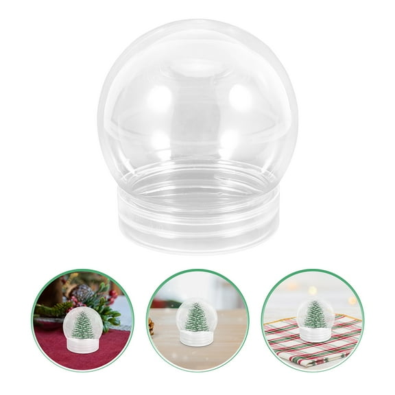 WEAVILUX  Empty Snow Globe Craft Kit Christmas Design Clear Plastic 12pcs