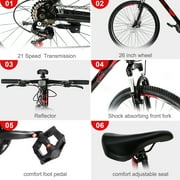 BAYUELSWU Mountain Bike for Adults, 26 Inch Outdoor Cycling Bike with High-Carbon Steel Frame, 21-Speed Bicycles for Men Women Adult