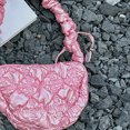 thumbnail image 3 of Bolso Bandolera Bolso bandolera de nailon para mujer, plisado, a la moda, con cremallera, minibolso en la nube, bolsos de mano (rosa) Ehuebsd Para Estrenar, 3 of 4