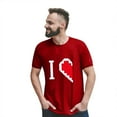 thumbnail image 3 of Chemises Assorties pour Couples T-shirts Saint-Valentin Imprimé Cœur Classique Décontracté Col Rond Manches Courtes Tunique T-Shirt Décontracté Confortable Doux Mari Femme Tee Chandail Tenues Rouge P, 3 of 7