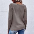 thumbnail image 4 of CEHVOM Women Long Sleeve Knotted Solid Color V Neck Pullover Knitted Sweater, 4 of 4