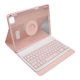 thumbnail image 2 of Funda magnética para tableta iOS Pro de 11 pulgadas (2019, 2020, 2021 y 2022), giratoria, desmontable, translúcida, con portalápices y teclado, color rosa, 2 of 14