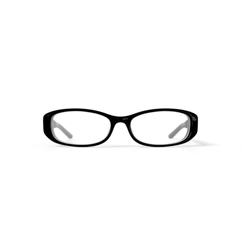 Contour Women's Rx'able Eyeglasses, FM13034 Black/White/Crystal