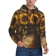thumbnail image 2 of Uemuo Rustic Sunflower Bouquet Pattern Men's Hoodie - Casual Pullover Hoodie with Kangaroo Pocket, Stylish Hooded Sweatshirt for Everyday Wear-XX-Large, 2 of 7