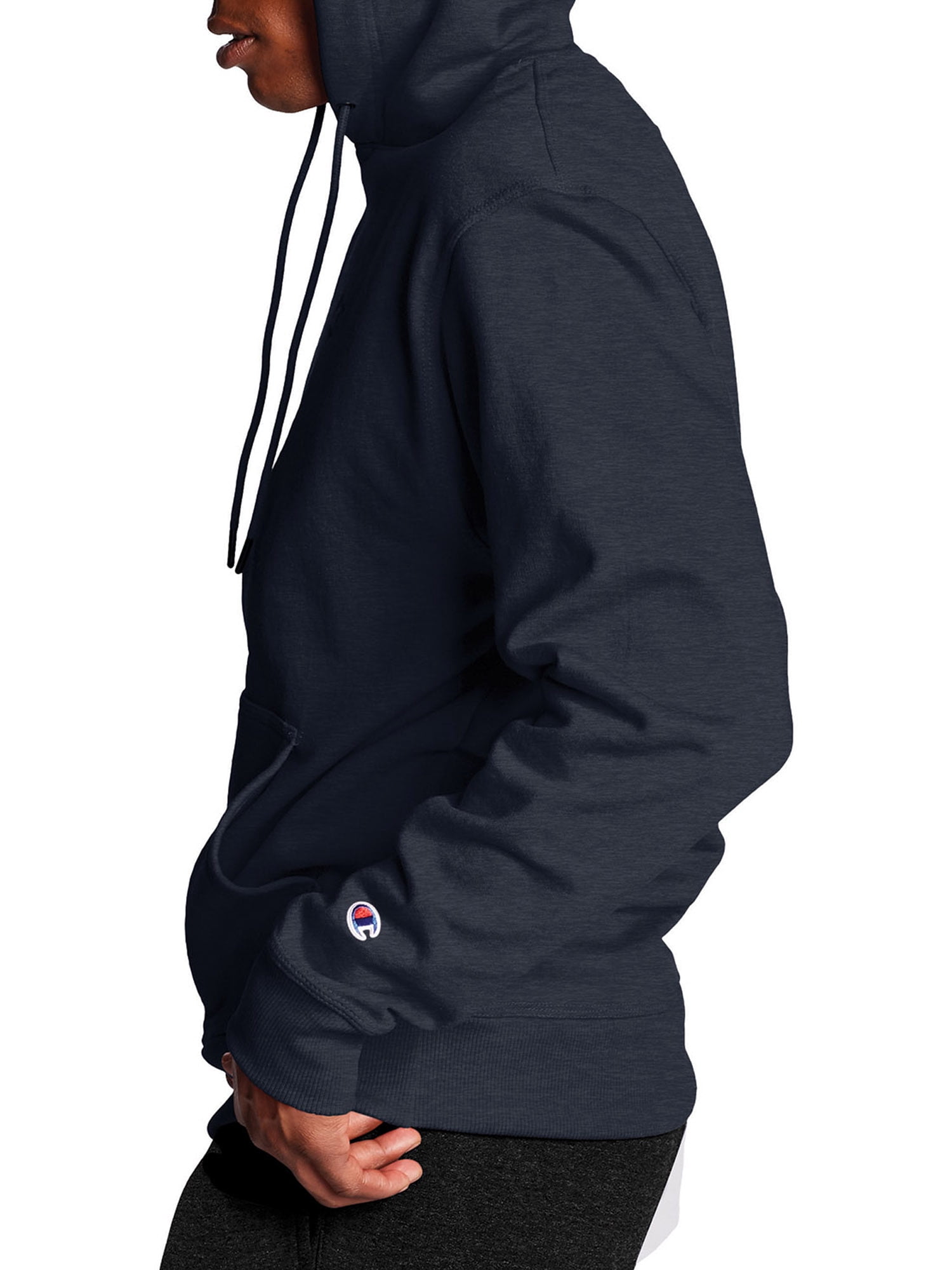 Champion Men's and Big Men's Powerblend Fleece C Logo Pullover Hoodie, up to Size 4XL