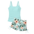 thumbnail image 4 of ATOGUTA Girls' Swimsuits Summer Swimwear Two Piece Boyshort Tankini Kids Swimsuit Size 7-16, Green, 4 of 6