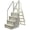 Cloud Gray w/ Pearl White Steps, variant on Aqua Select White Outside Flip-up Safety Ladder for Above Ground Pools 48-54"H