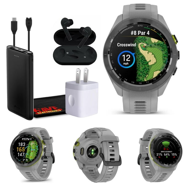 Garmin Approach S70 42 Mm Gris Reloj Inteligente Premium con Rastreador de Actividad Fisica y GPS para Golf para Hombres Reloj Garmin Liviano con Pantalla Tactil y Pantalla AMOLED y Paquete