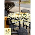 thumbnail image 5 of Outdoor Tablecloth with Umbrella Hole for Patio/Picnic/Party/Camping, Sunflowers Waterproof Table Cloth Square Cover Washable, Spring Summer Bees Floral Yellow Plaid (60"x 60"), 5 of 8