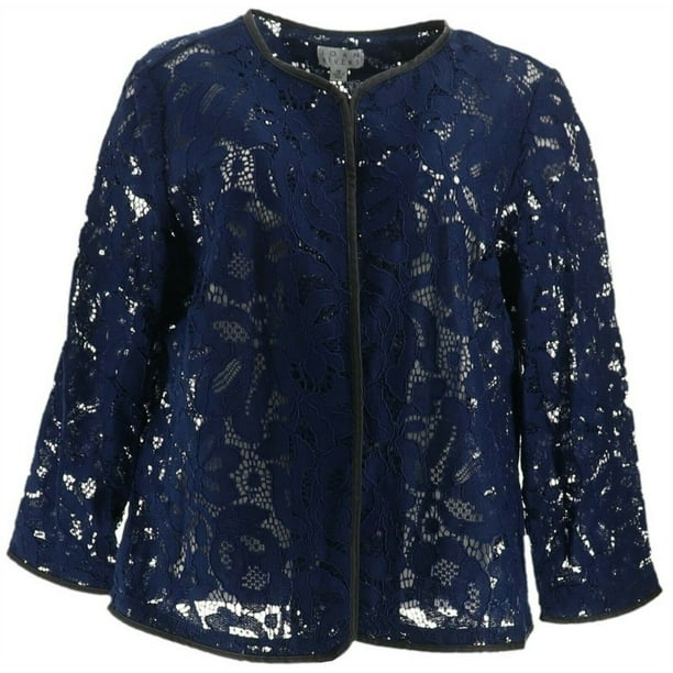 Joan Rivers Joan Rivers Lace Jacket Faux Leather Women's A298129