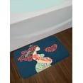thumbnail image 2 of Abstract Bath Mat, Motherhood Theme Pregnant Woman and Heart, Plush Bathroom Decor Mat with Non Slip Backing, 29.5" X 17.5", Night Blue Coral Cream, by Ambesonne, 2 of 2