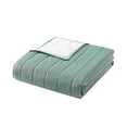 thumbnail image 4 of Mainstays Solid Textured Corduroy Striped Quilt, Sage Green, King, All Ages, 4 of 9