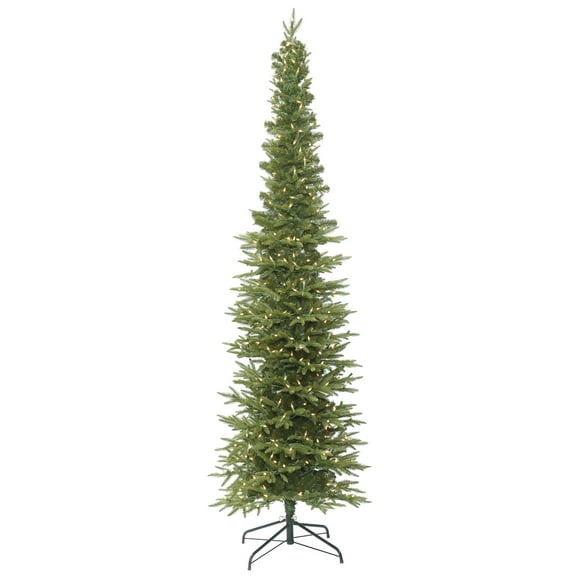 Vickerman 8.5' Bixley Pencil Fir Artificial Christmas Tree, Clear Dura-lit Lights - Faux Brixley Pencil Fir Christmas Tree - Seasonal Indoor Home Decor