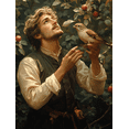 thumbnail image 1 of Qisvanset Framed Canvas Wall Art 12x16 Inch Birds of The Air William Morris Bible Verse Art, 1 of 5