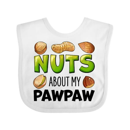 

Inktastic Nuts About My Pawpaw Peanut Almond Pistachio Gift Baby Boy or Baby Girl Bib