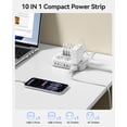 thumbnail image 6 of ORICO 10-in-1 Desktop Power Strip, Upgraded USB C Charging Station with GaN Technology, 6 AC Outlets, 4 USB Ports (2 USB C, 20W PD), Surge Protector, Flat Plug, 5 Colors – For Home Office Dorm(15FT), 6 of 9