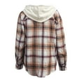 thumbnail image 5 of IROINNID Women's Shacket Jacket Plaid Long Sleeve Leisure Children s Comfortable Leisure Lattice Loose Tops , Beige, 5 of 5