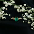 thumbnail image 6 of Rosec Jewels Solitaire Lab Grown Emerald Celtic Knot Ring with Diamond for Women - 6X8 mm, 18K Yellow Gold, US 8.50, 6 of 9