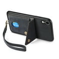thumbnail image 7 of Nalacover for iPhone XR, Slim Case Wallet with Credit Card Holder, Back Flip Premium Leather Magnetic Clasp Kickstand Wirst Hand Strap Shockproof Cover For iPhone XR, Black, 7 of 7
