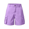 thumbnail image 7 of ZOYOEN Girls Cargo Shorts with Button- Elastic Waist Baggy Casual Multiple Pockets Kids Hiking Shorts Purple Size 8, 7 of 7