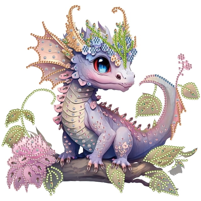 5D DIY Cgtredaw Con Forma Especial Parcial Dragón 30x30cm