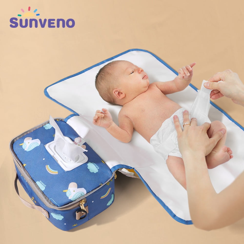 Sunveno Diaper Bag with Changing Pad, Portable Waterproof Baby Changing