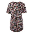 thumbnail image 3 of A2Y Women's Rayon Spandex V-Neck Jersey Knit Shirt Top Black Floral L, 3 of 5