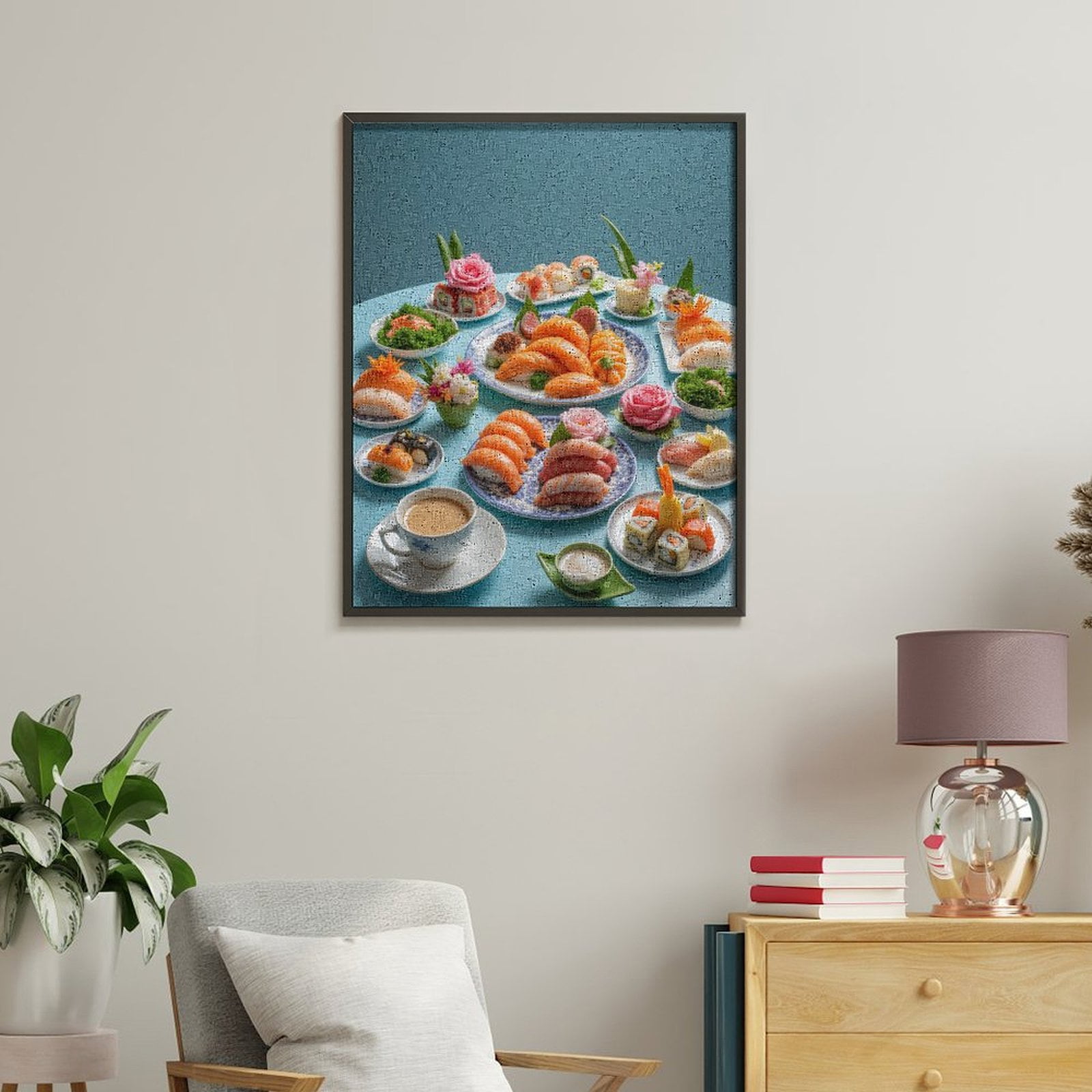 Paint by Numbers Kit for Adults, Sushi Platter Culinary Art Display Paint by Numbers, Easy Paint by Numbers Kit for Adults Beginner, DIY Adult Paint by Number Kits on Canvas, Home Decor