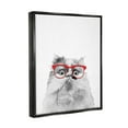 thumbnail image 3 of Stupell Industries Funny Face Cat Wearing Glasses Animals & Insects Painting Black Floater Framed Art Print Wall Art, 3 of 6