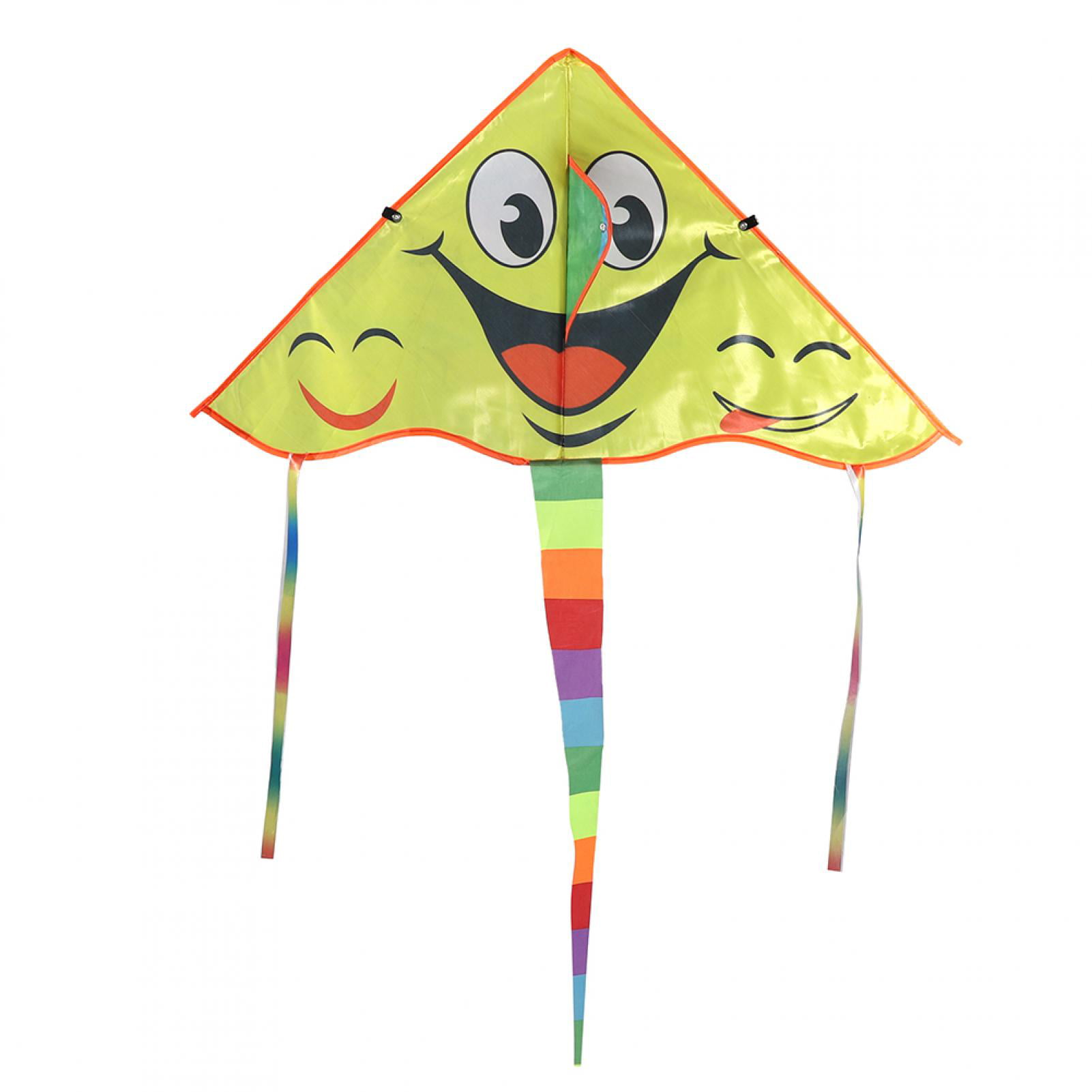 Feoflen Portable Children Triangle Shape Cartoon Kite Smile Pattern Toy  Kites For Family Outdoor Play, Children Kite, Triangle Kite 
