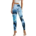 thumbnail image 2 of Renewold Blue Marble Womens Yoga Leggings with Pockets Workout Leggings Full Length High Waisted Running Pants Non See-Through Athletic Tights Printed Tights, M, 2 of 8