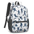 thumbnail image 2 of Baseballs and Player Silhouettes White 17" School Backpacks for Teens,Waterproof Oxford Fabric,S-Shape Padded Straps for School,Travel,Hiking,Camping, 2 of 6