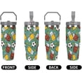 thumbnail image 5 of 30 Oz Insulated Tumblers with Flip Straw Lid Top Handle Beer Glass Mug Leakproof Reusable Vacuum Stainless Steel Travel Coffee Mug for Car Soccer Ball, 5 of 6