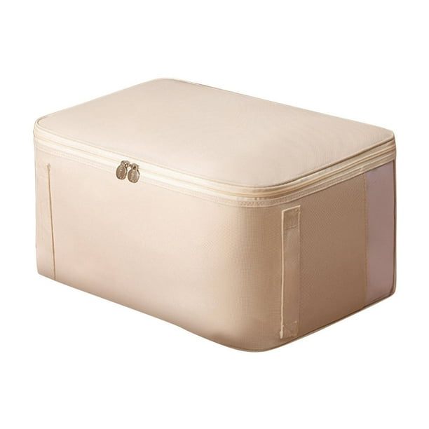 Caja de almacenamiento de ropa Organizador de tela para edredones Ropa de cama Bolsa de almacenamiento de tela de gran capacidad con doble cremallera Reforzada H le Organizador de armario doméstico