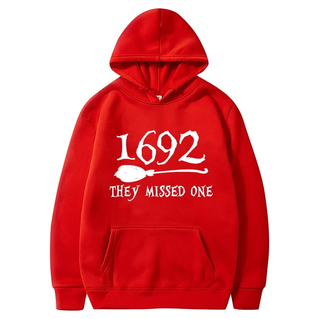 1692 They Missed One Printed Hooded Sweatshirt Loose Top For Women